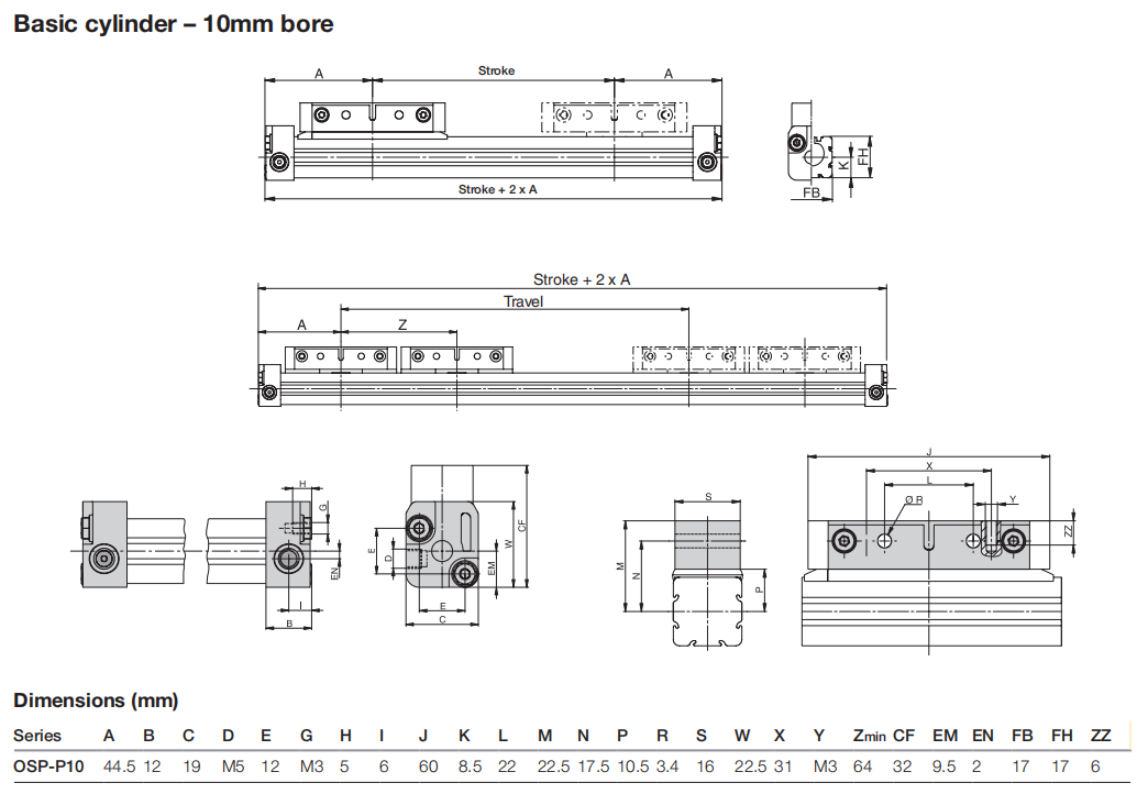 OSP OST Rodless Air Cylinder OSP OST Rodless Air Cylinder